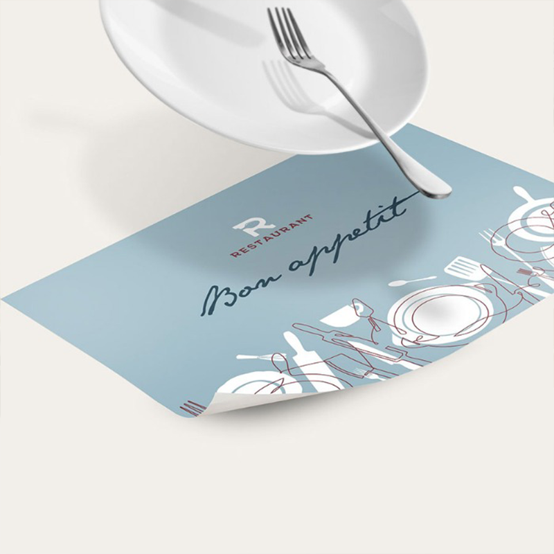 Custom Paper Placemats Multiple Sizes Full Color Prints for Dining Events HLPLA1003